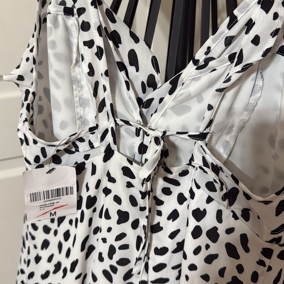 NWT Forever 21 Lined Black and White Polka Dot Ruffle Dress - Picture 5 of 8